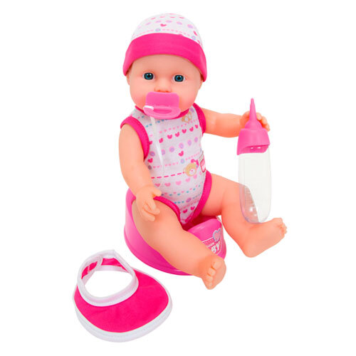 Baby dukke med tilbehør - 30 cm.