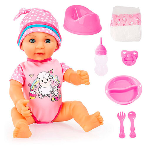 Baby dukke med tilbehør - 40 cm.