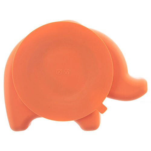 Børnetallerken med sugekop - Elefant orange