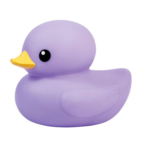 Badeand i gummi - Lilla 12 cm.