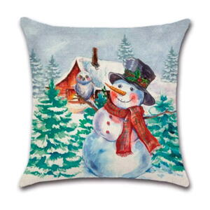 Snowman & Owl pyntepudebetræk - 45 x 45 cm.