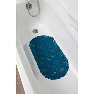 Bubbles skridsikker bademåtte 36 x 69 cm. - Tahitian blue